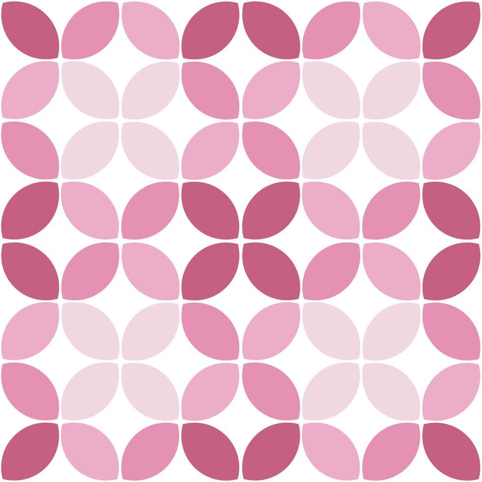 Modern minimalistic  geometric seamless pattern, rounded shapes, leaves in pink color scheme on a white background vector