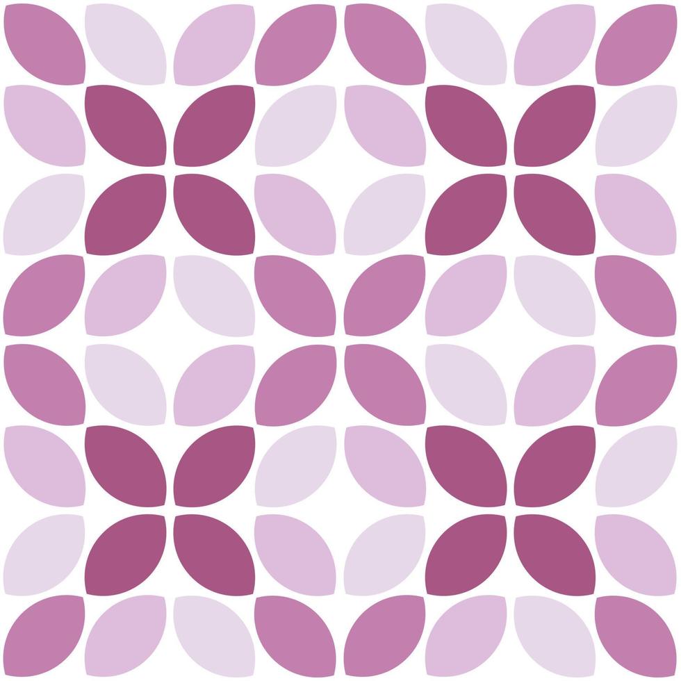 moderno minimalista geométrico sin costura patrón, redondeado formas, hojas en rosado color esquema en un blanco antecedentes vector