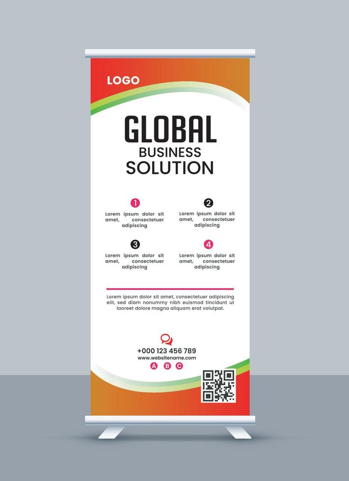 Business Roll up banner design template vector