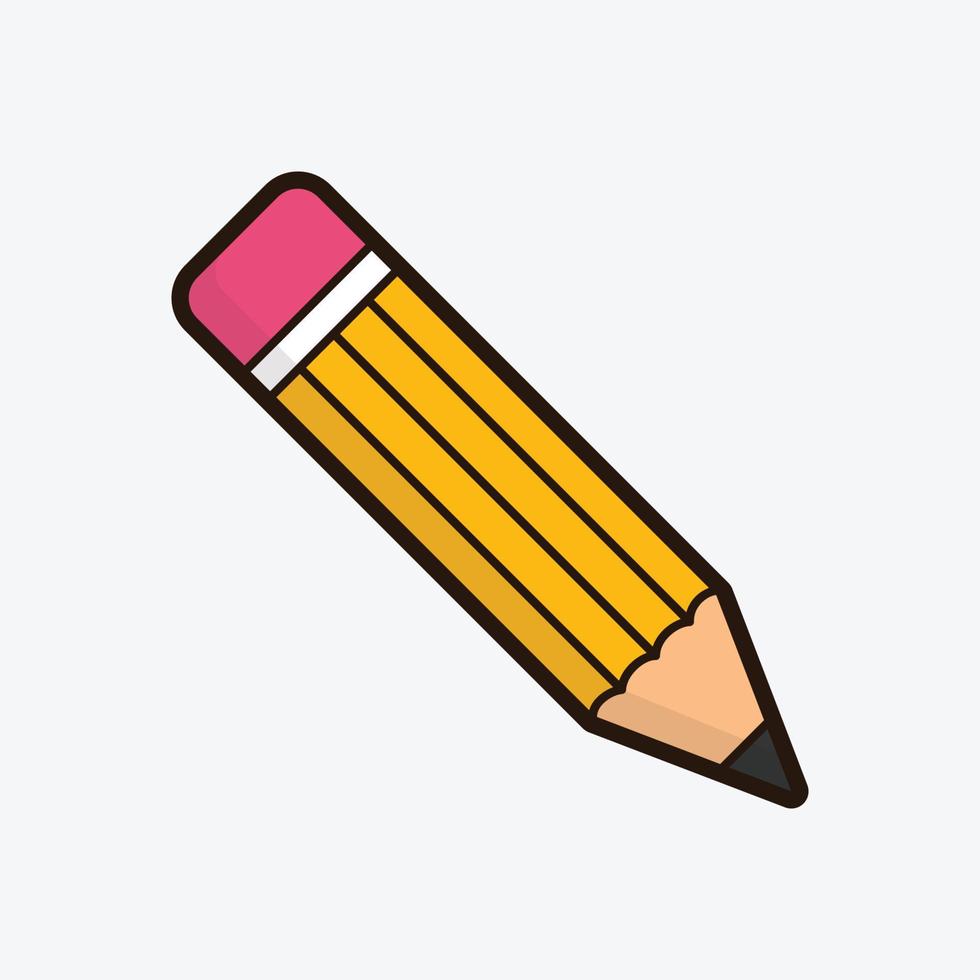 Illustration of Colorful Pencil with Eraser Vector