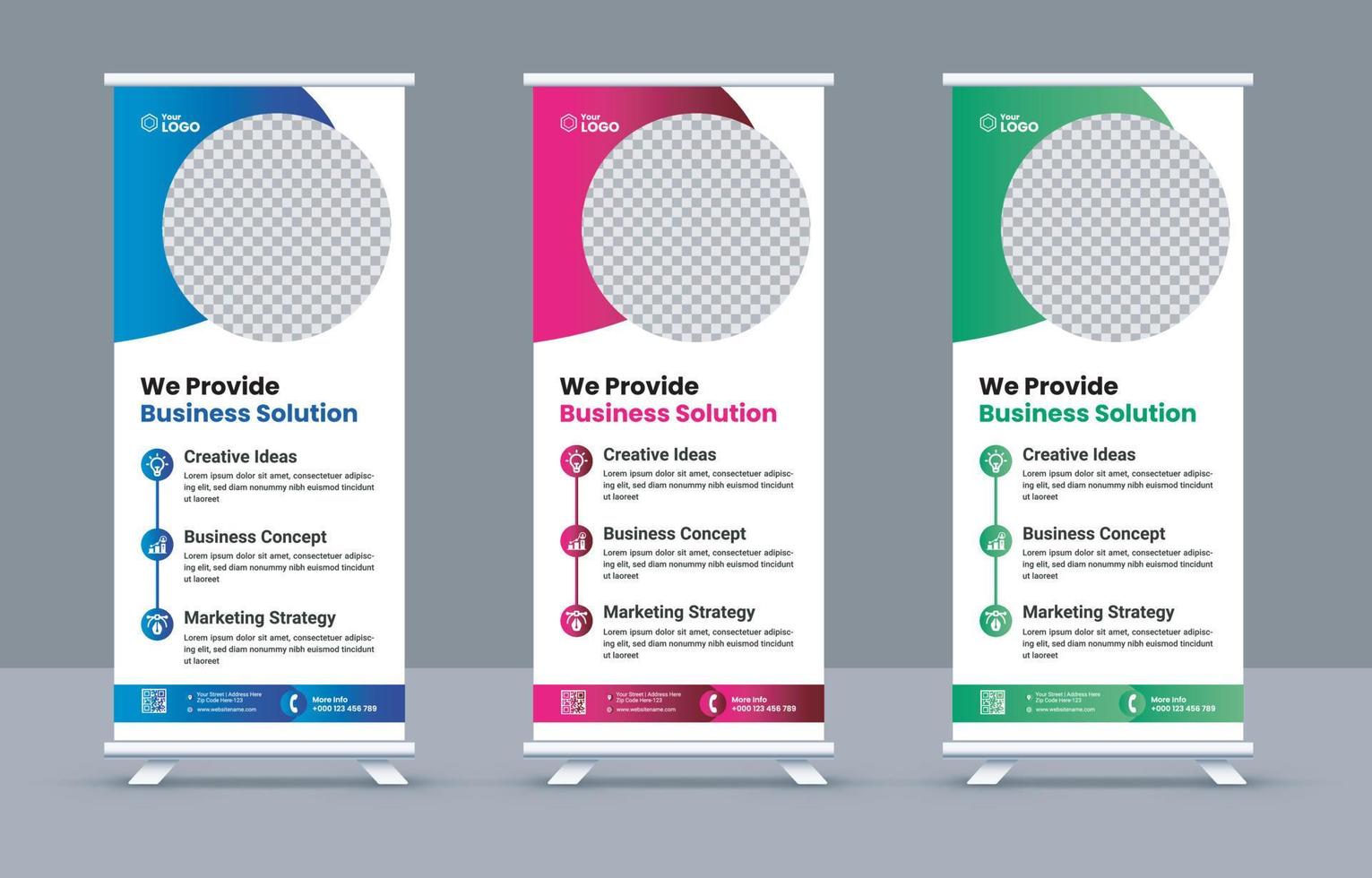 Business Roll up banner design template vector