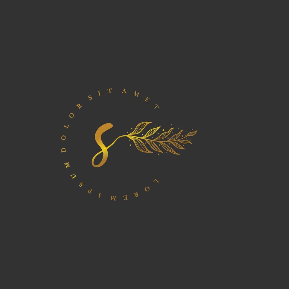letter S logo floral handwriting logo design. logo for women beauty salon massage cosmetic or spa brand vector