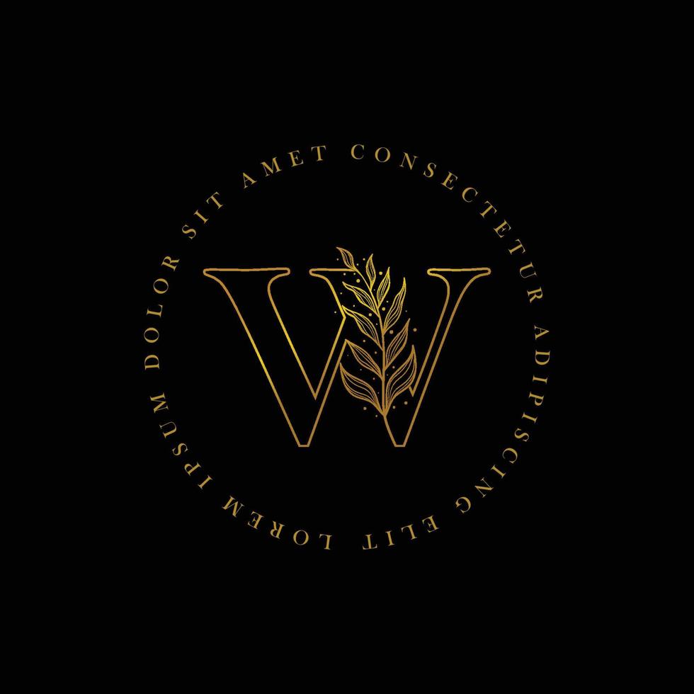letter W logo floral logo design. logo for women beauty salon massage cosmetic or spa brand vector