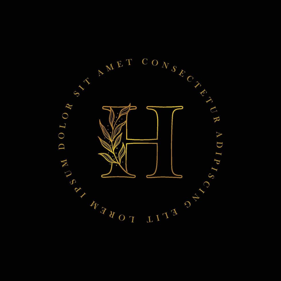 letter H logo floral logo design. logo for women beauty salon massage cosmetic or spa brand vector