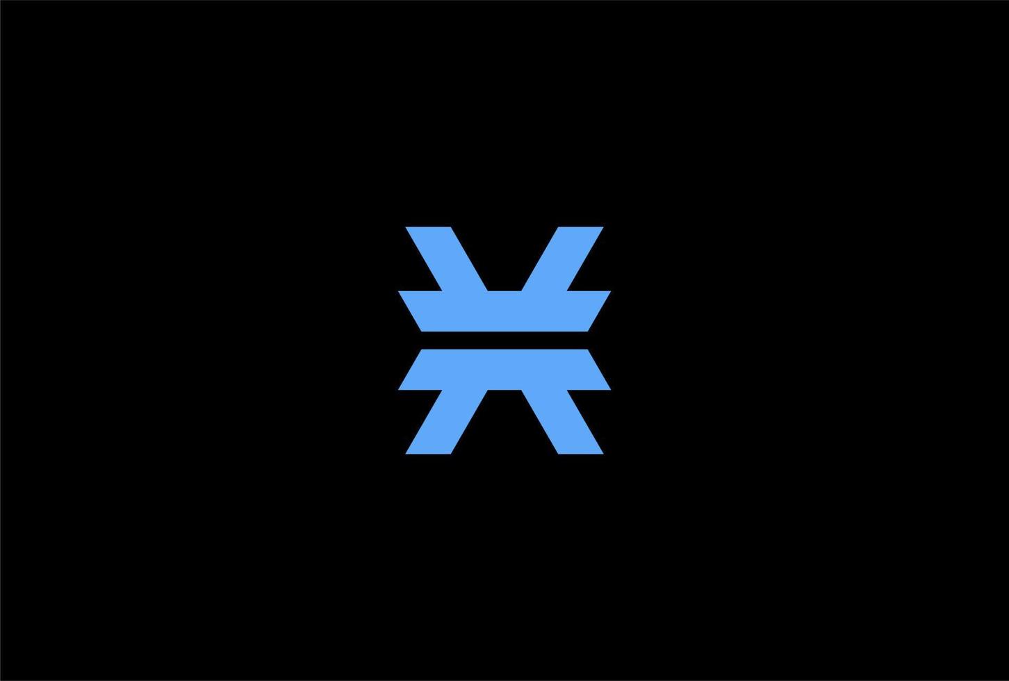 letras un y X logotipos con un azul color combinación, consistente de varios preparativos vector