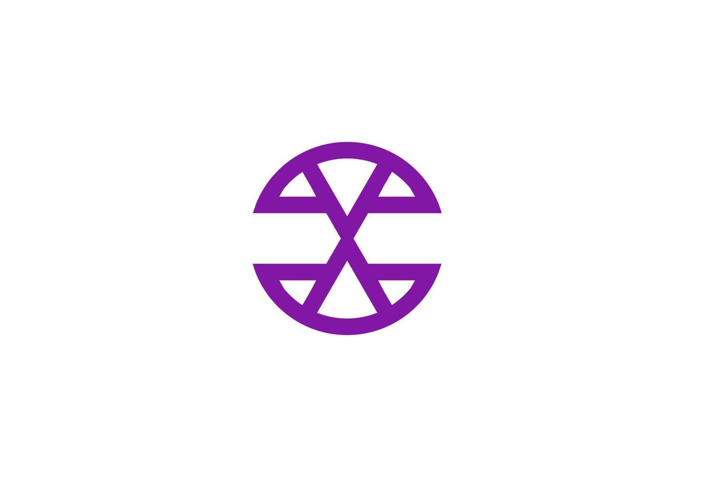 graphic design of circle X logo. With a purple color , the design is neat and clean vector