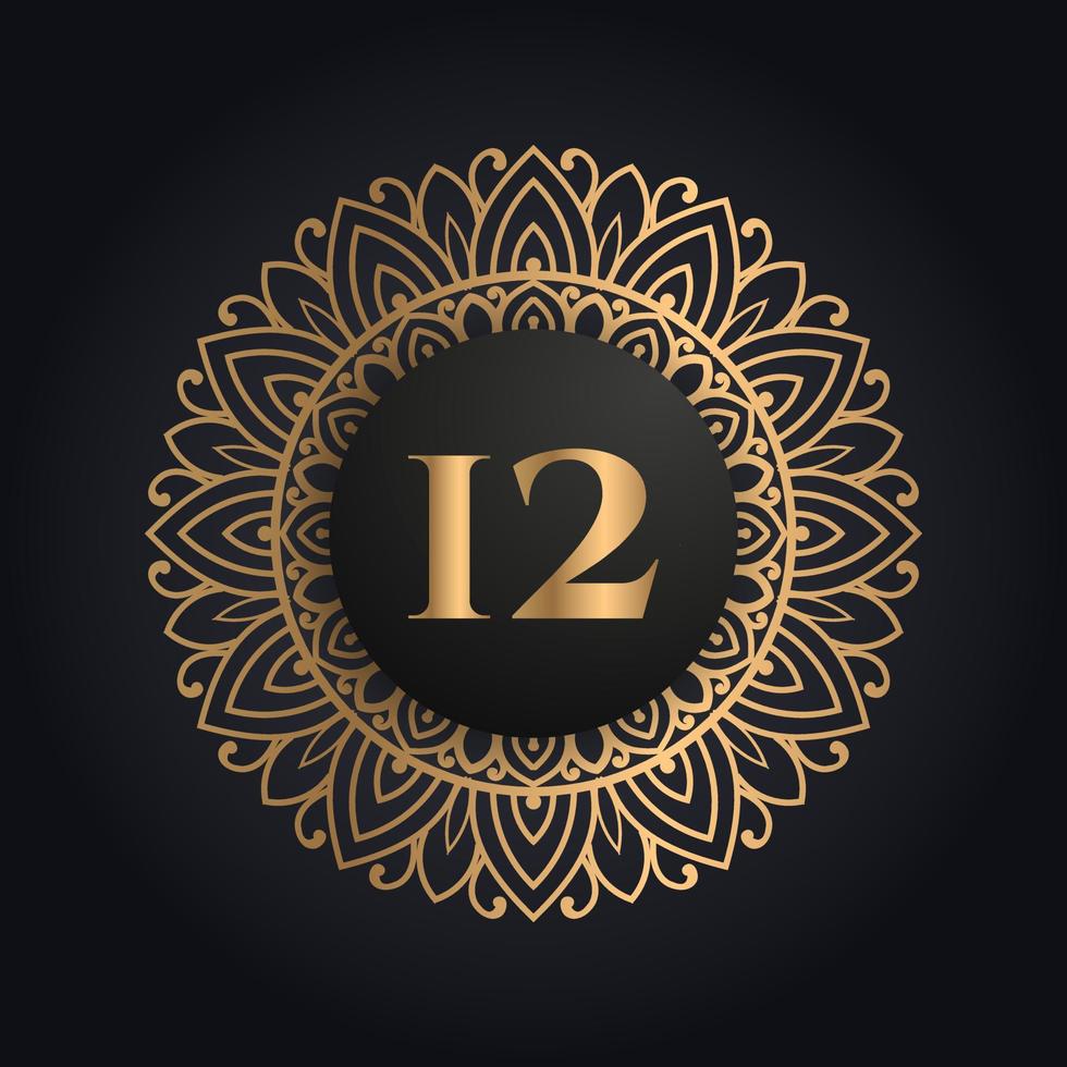 Premium letter 12 logo icon design. Luxury jewelry frame gem edge logotype. Beauty, Fashion, Spa icon logo design vector