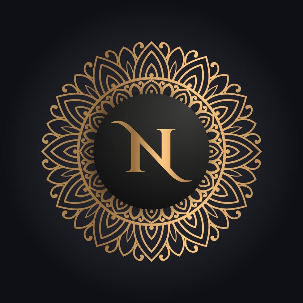 Premium letter N logo icon design. Luxury jewelry frame gem edge logotype. Beauty, Fashion, Spa icon logo design vector