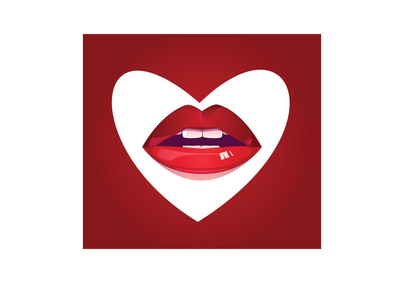 this is a red lips design vector