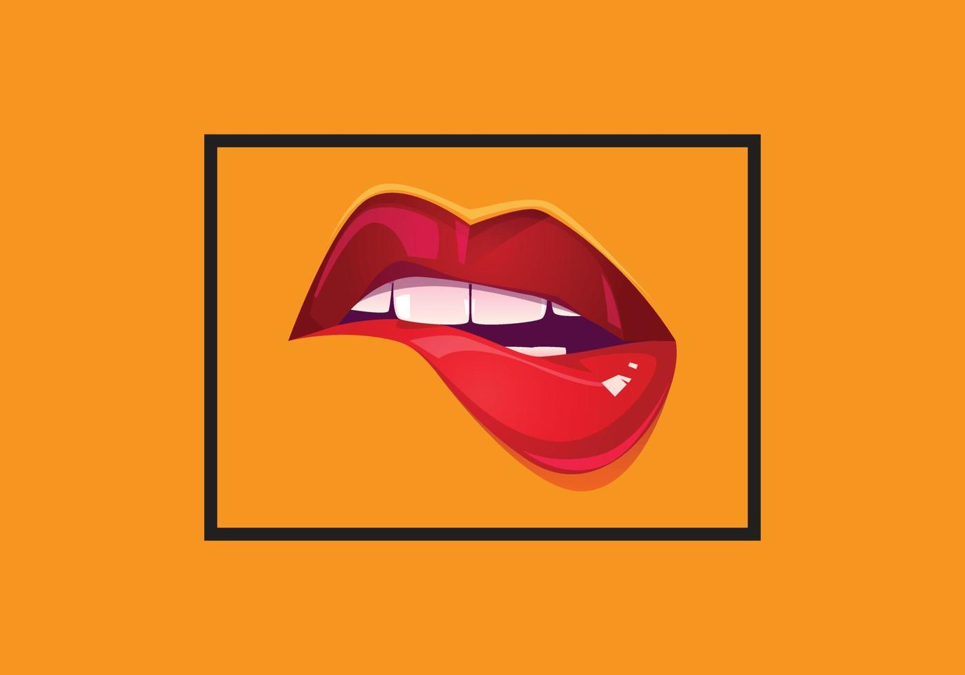 esta es un rojo labios diseño vector