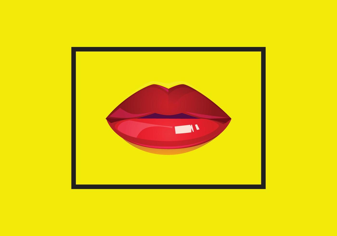 esta es un rojo labios diseño vector