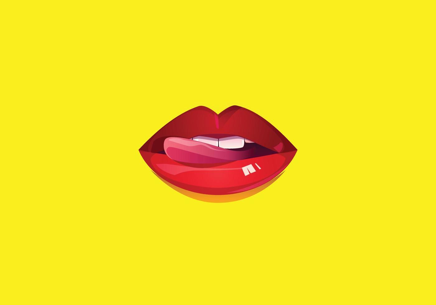 this is a red lips design vector