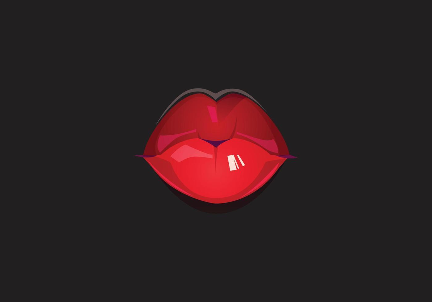 esta es un rojo labios diseño vector