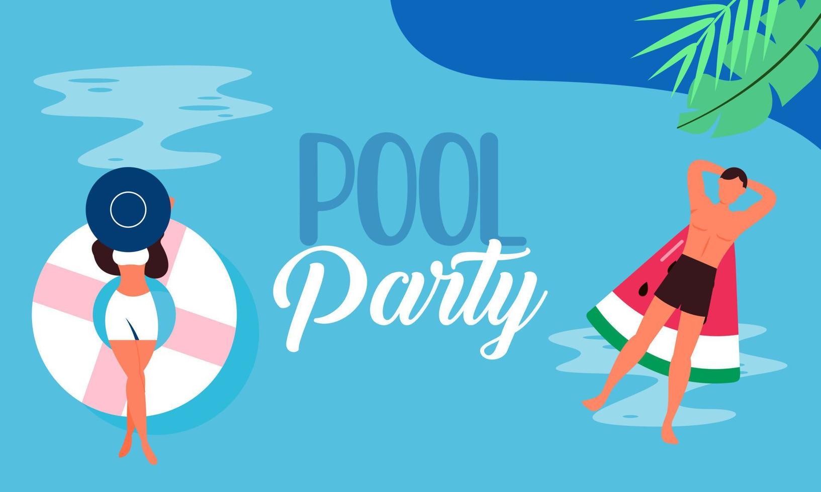 verano piscina fiesta invitación ilustración vector