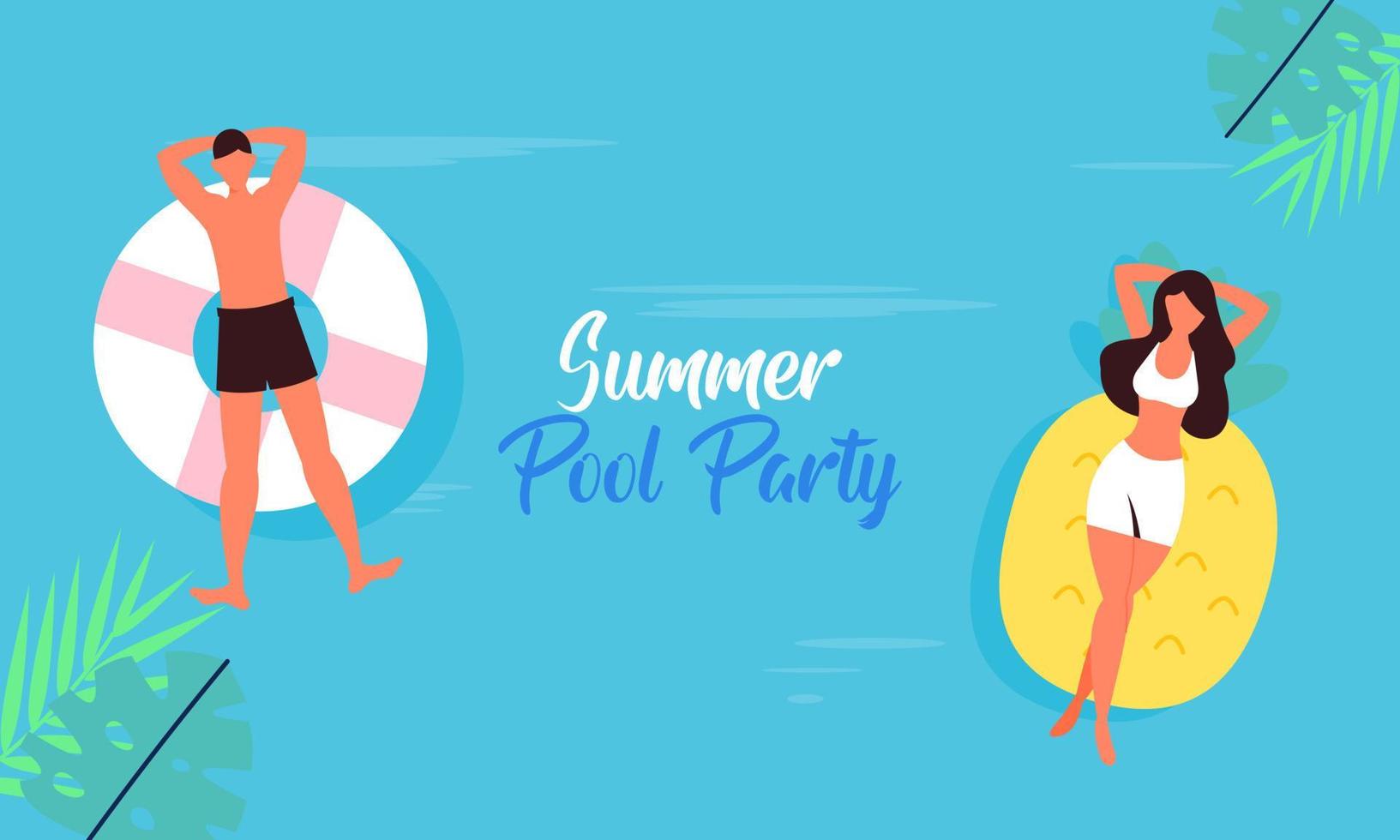 Summer pool party invitation illustration vector