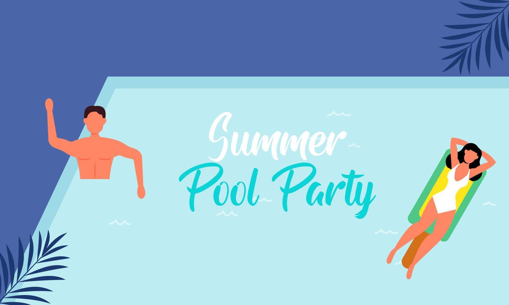 Summer pool party invitation illustration vector