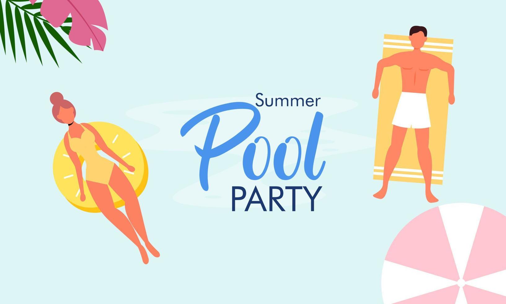 Summer pool party invitation illustration vector