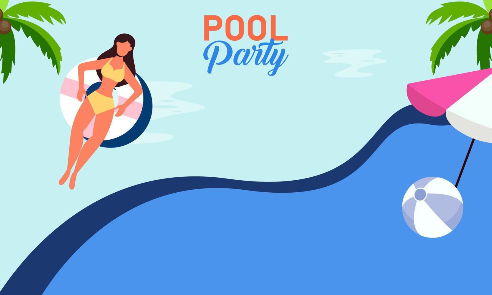 Summer pool party invitation illustration vector