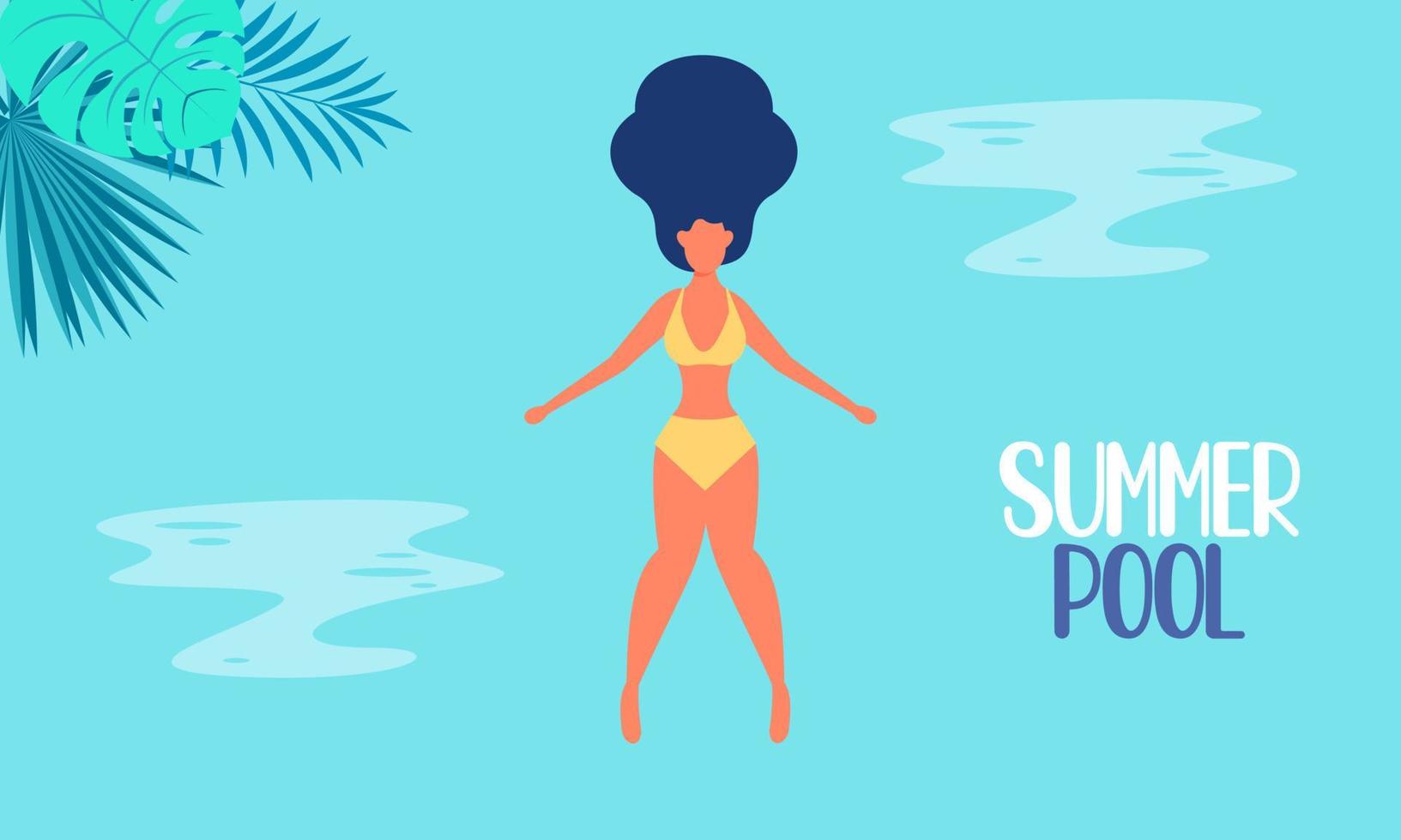 Summer pool party invitation illustration vector