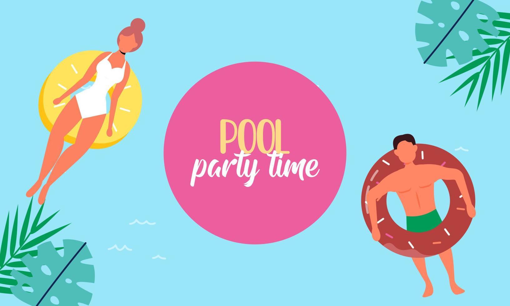 Summer pool party invitation illustration vector