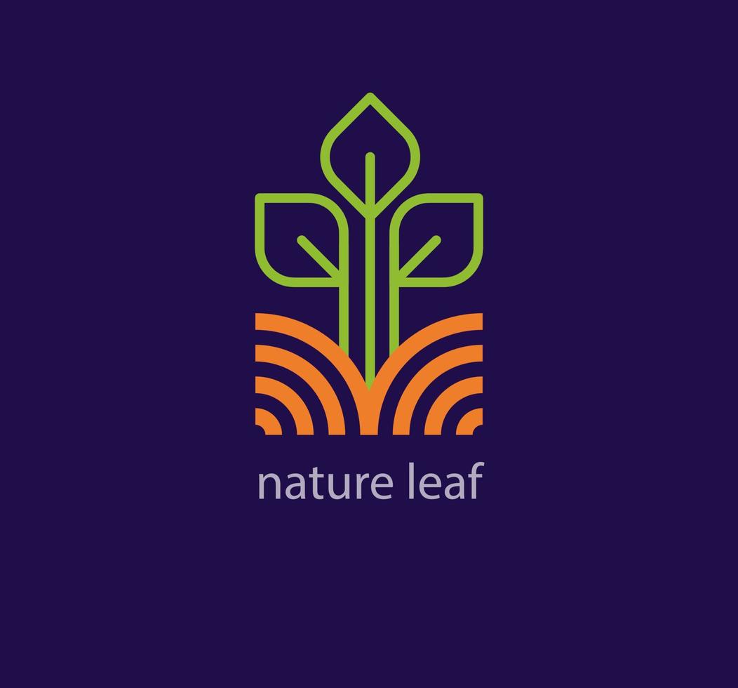 Creative natural leaf logo design. Modern design color. Organic lifestyle logo template. vector. vector