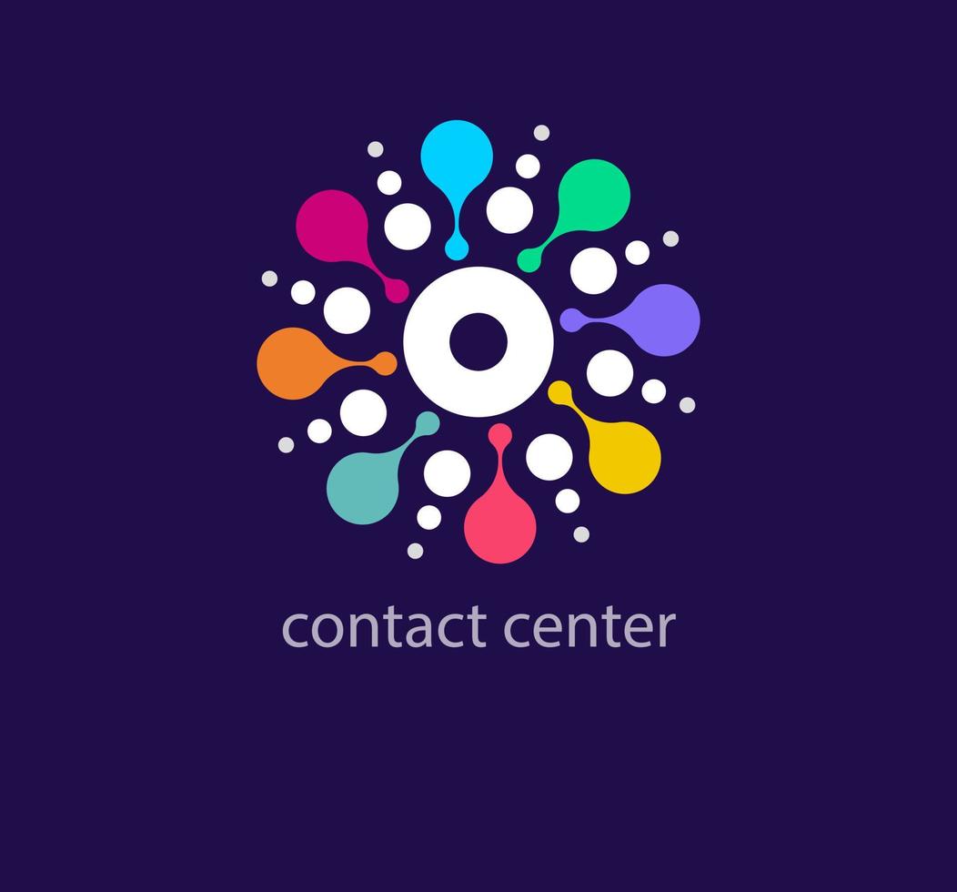 Unique contact center logo design. Colorful digital ports logo template. vector. vector