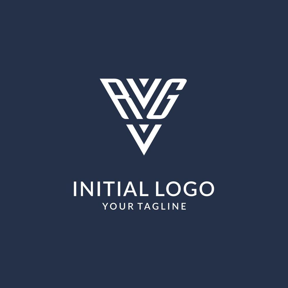RG triangle monogram logo design ideas, creative initial letter logo with triangular shape logo vector