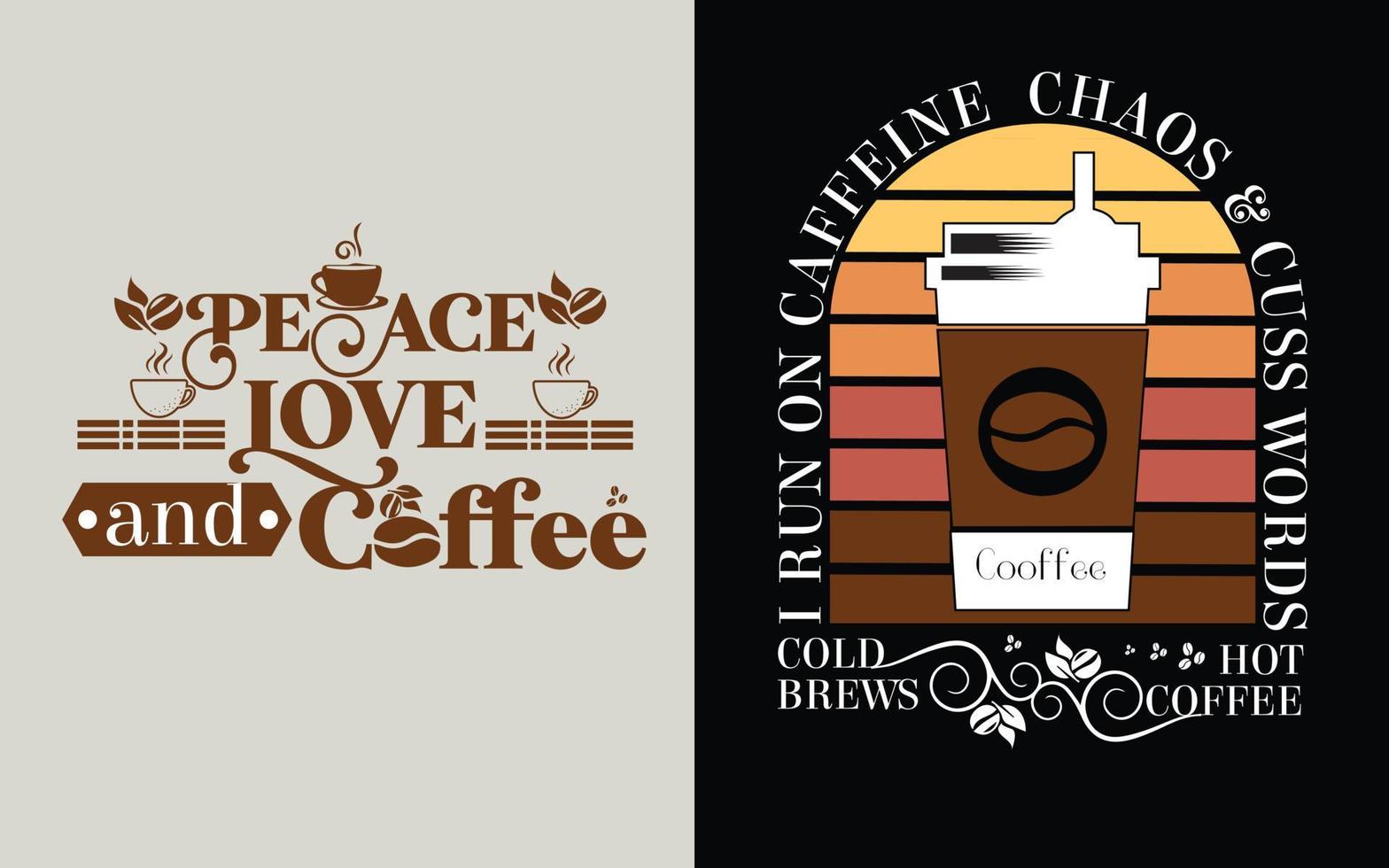 paz amor y café tipografía vector diseño para café amantes café citas t camisa diseño.