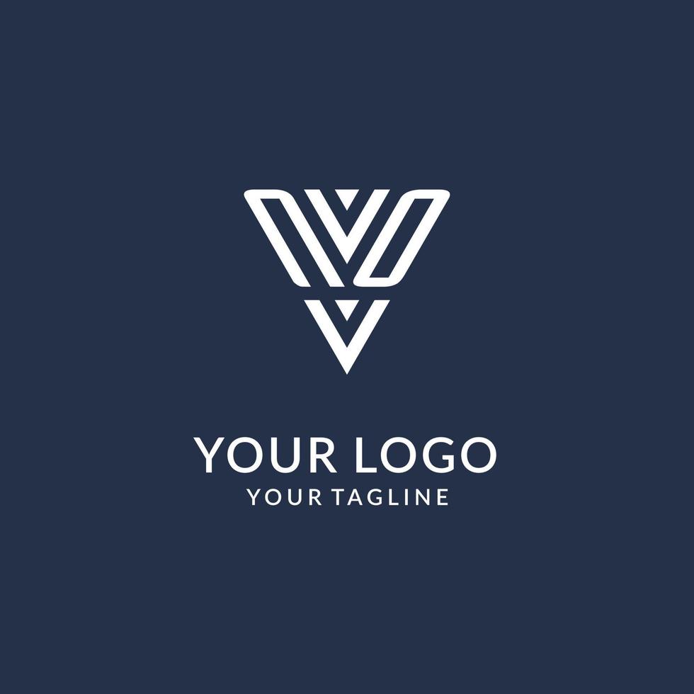NO triangle monogram logo design ideas, creative initial letter logo with triangular shape logo vector