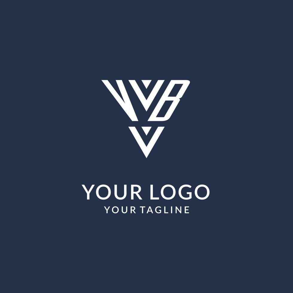 VB triangle monogram logo design ideas, creative initial letter logo with triangular shape logo vector