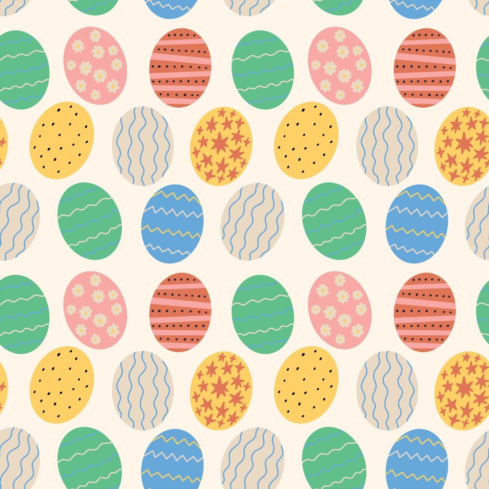 Textured Easter Eggs Pattern vector