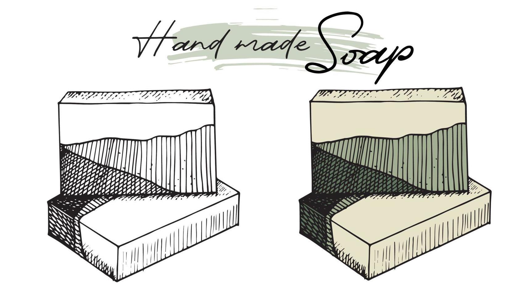 Craft soap bars. Hand made soap. Home made soap bars. vector