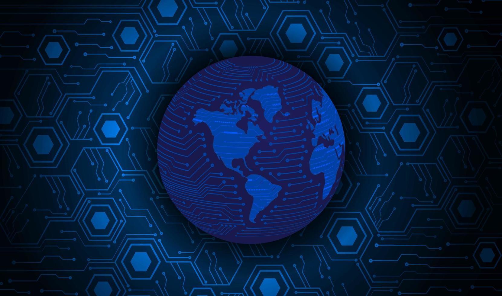 Modern Holographic Globe on Technology Background vector