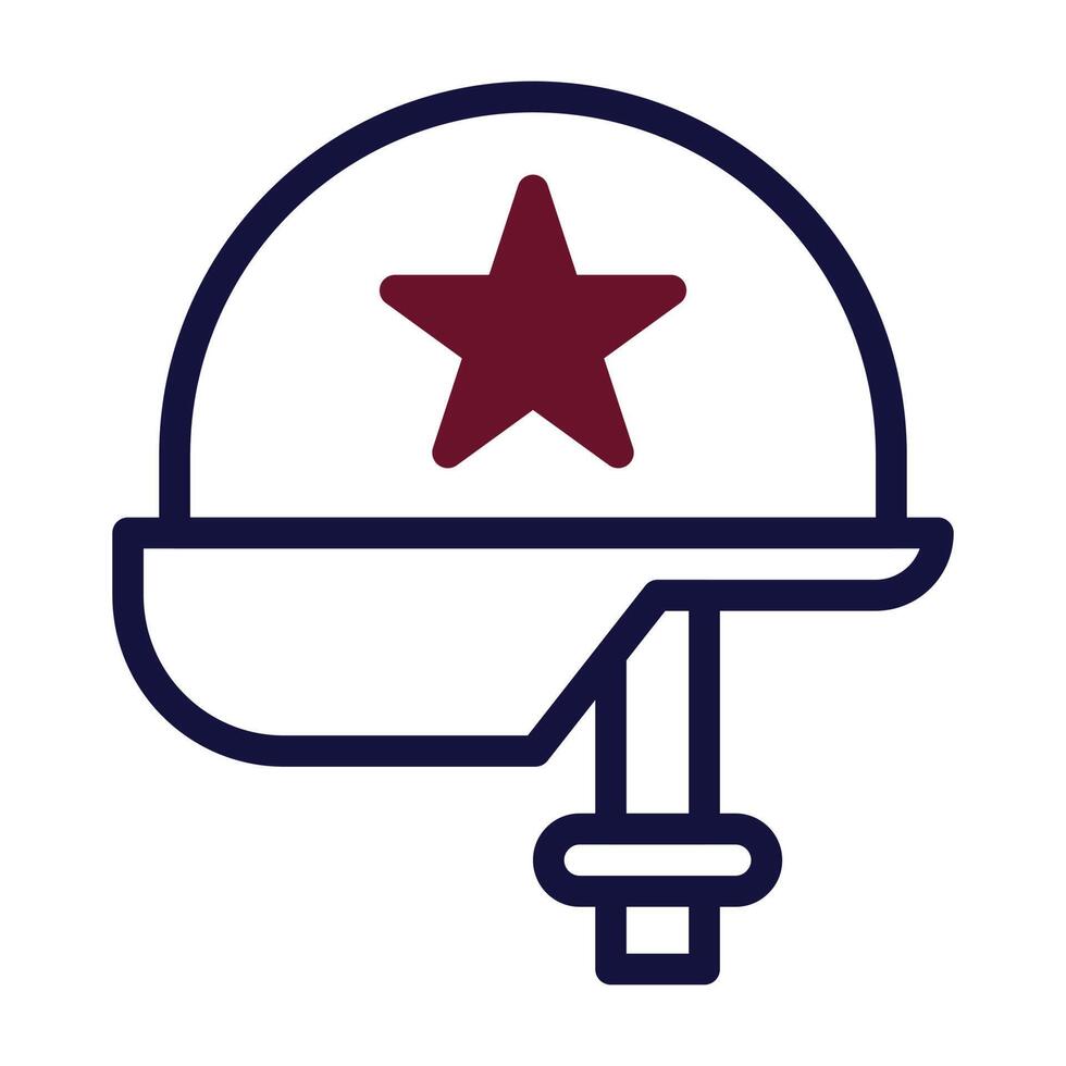 helmet icon duotone maroon navy colour military symbol perfect. vector