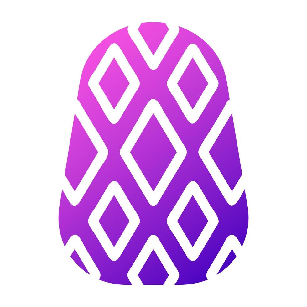 huevo icono sólido degradado púrpura rosado color Pascua de Resurrección símbolo ilustración. vector