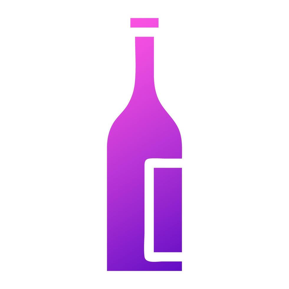 glass wine icon solid gradient purple pink colour easter symbol illustration. vector