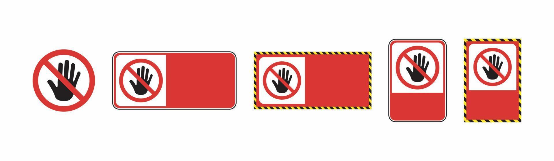Hand forbidden sign vector