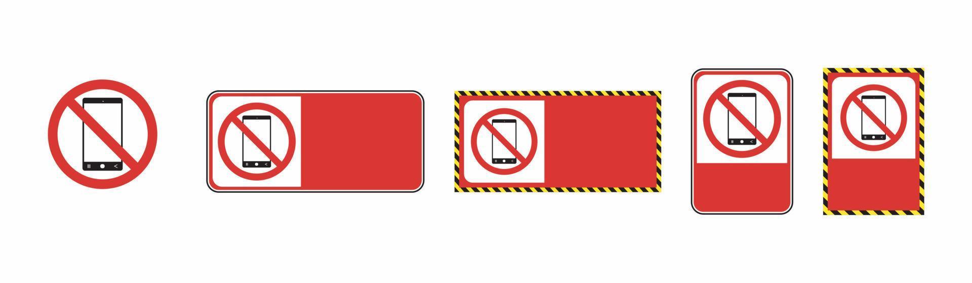sign prohibited from playing cellphones vector