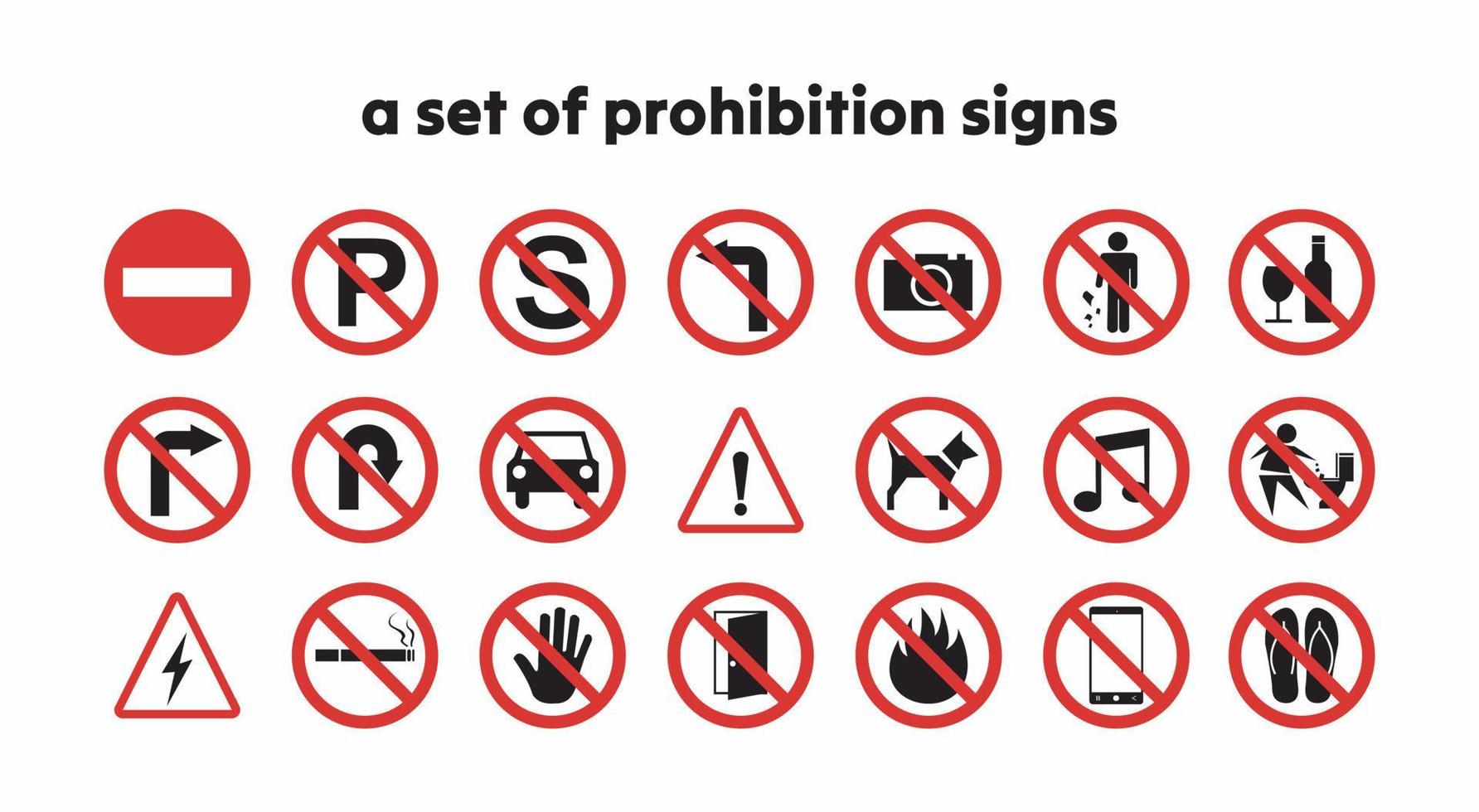 vector set of prohibition signs