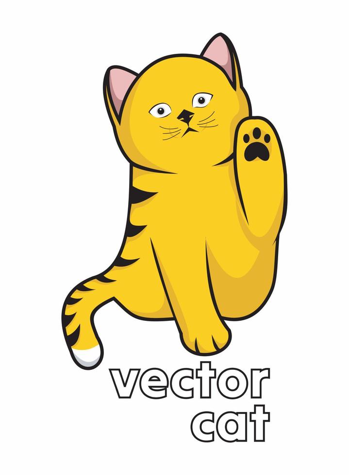 Kraton cat is saying hello vector