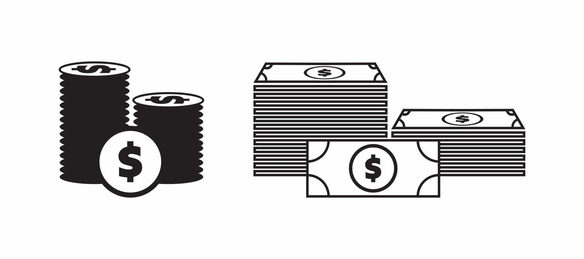 black and white dollar bill vector