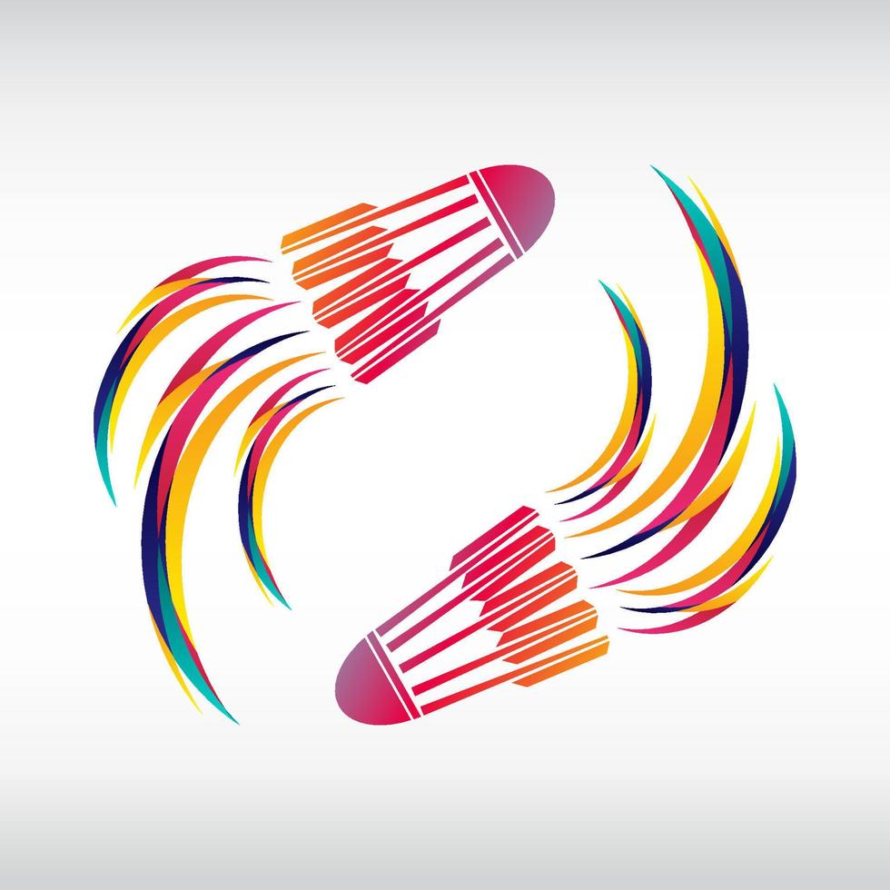 Shuttlecock icon with ribbon. suitable for Badminton Championship Logo vector