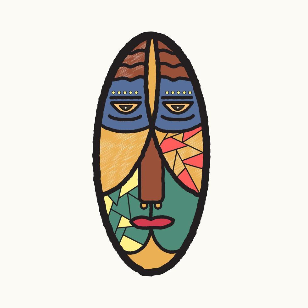 resumen cara cuadro. mano dibujado cubismo rostro. cultura cara Arte. africano cara Arte para pared arte, camiseta y póster diseño. vector