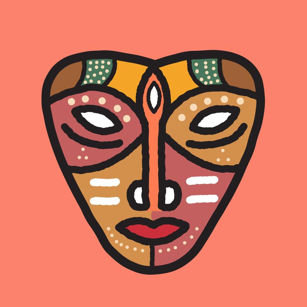 resumen cara cuadro. mano dibujado cubismo rostro. cultura cara Arte. africano cara Arte para pared arte, camiseta y póster diseño. vector