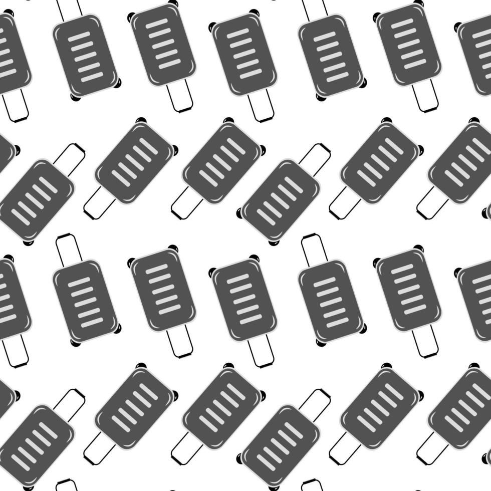 Seamless pattern of a travel suitcase in grayscale. International customs day. Happy tourism day vector