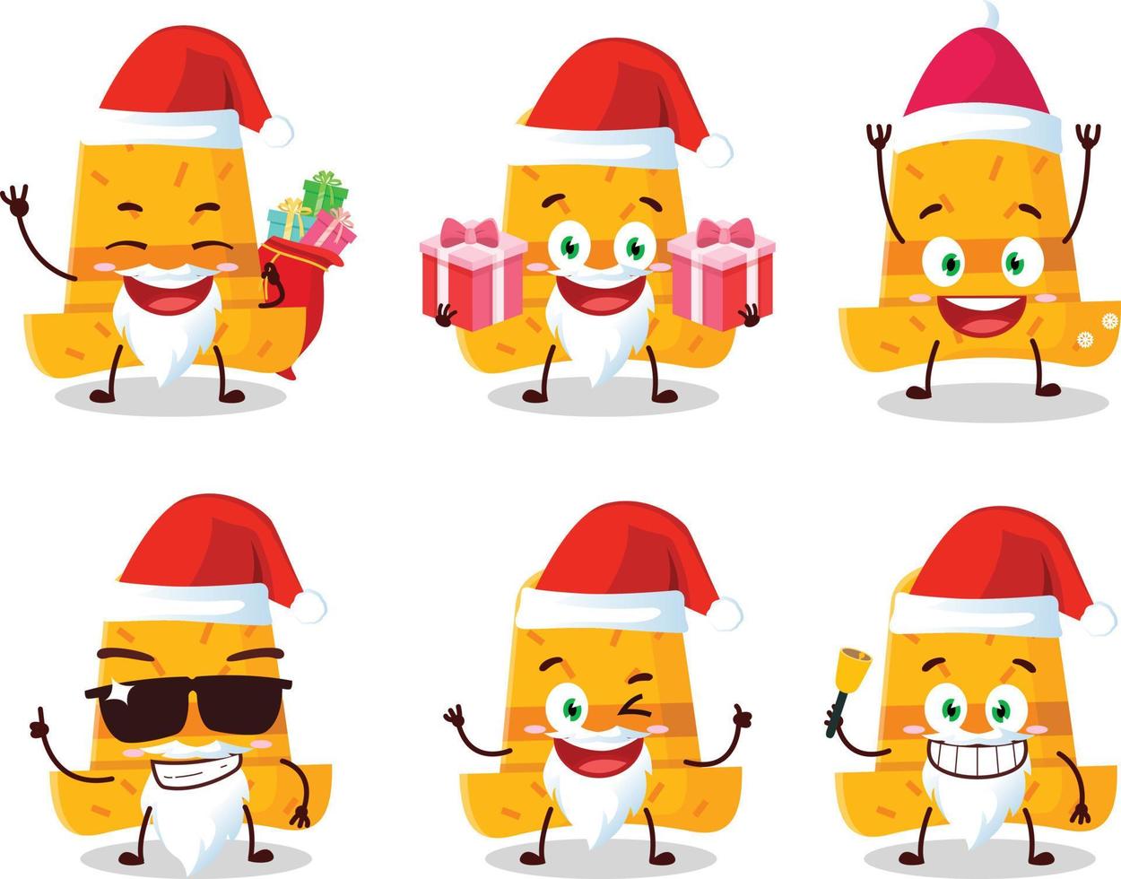 Papa Noel claus emoticones con Paja sombrero dibujos animados personaje vector