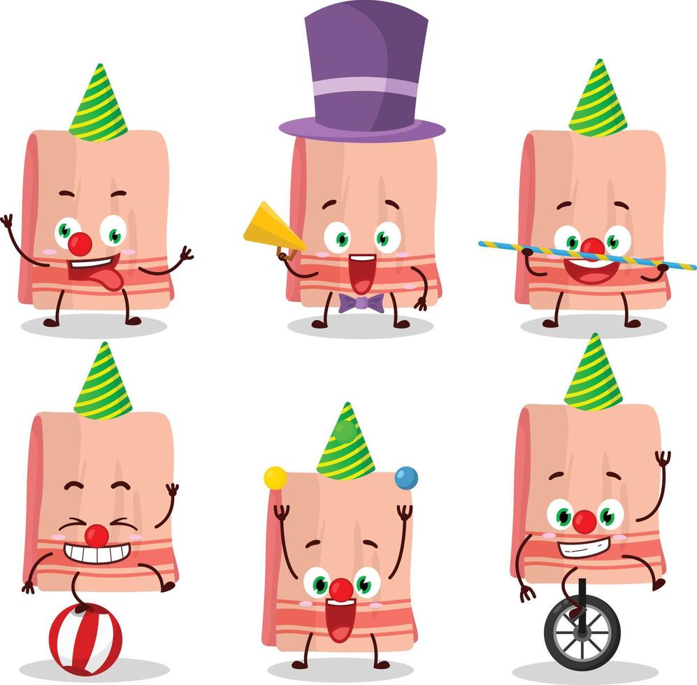 Cartoon character of towel with various circus shows vector