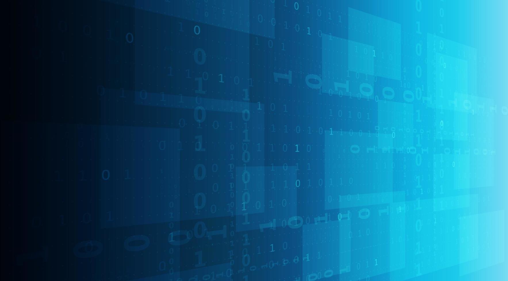 Composition of binary coding processing over blue background. online cyber security concept.Vector illustration vector