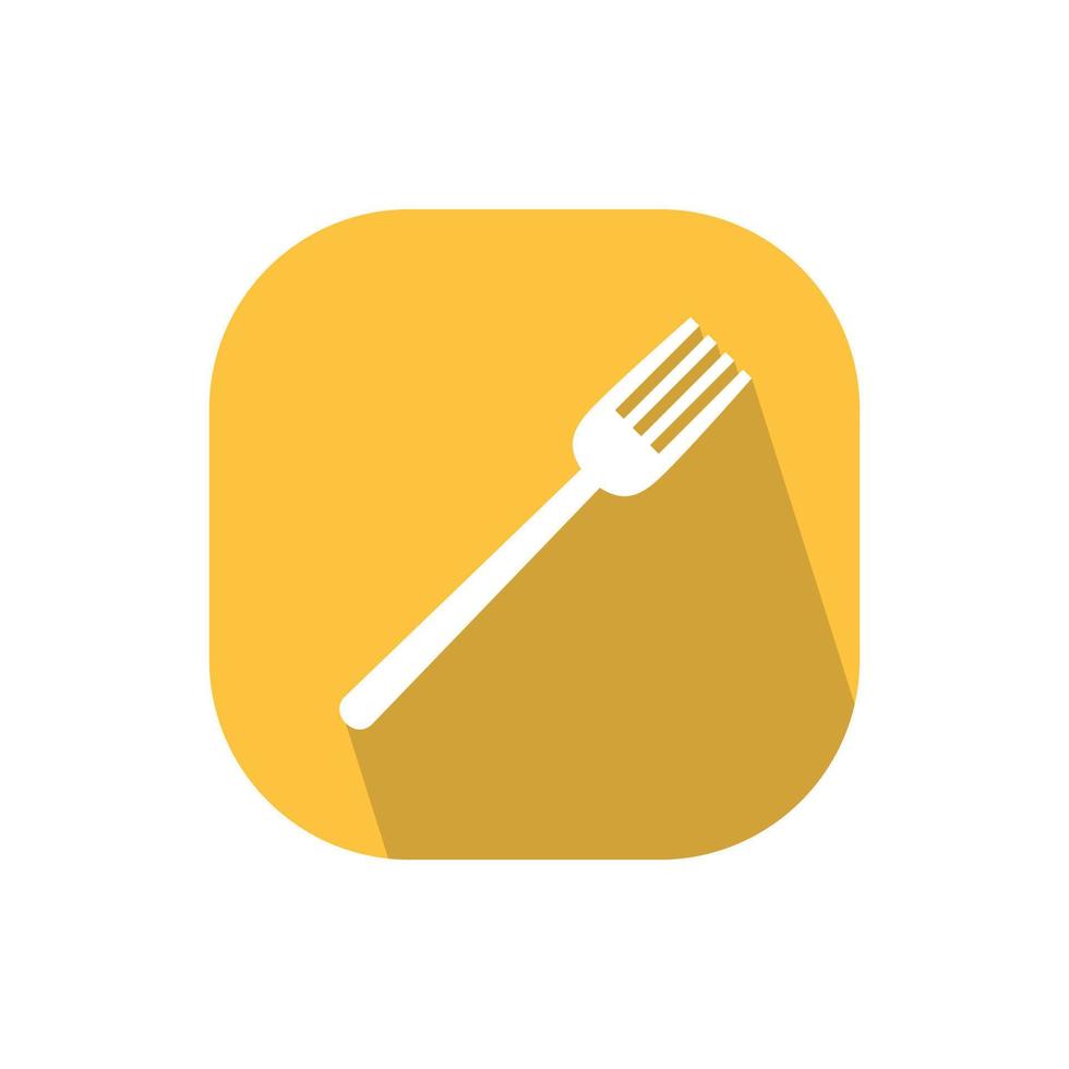 Fork icon vector isolated on square background