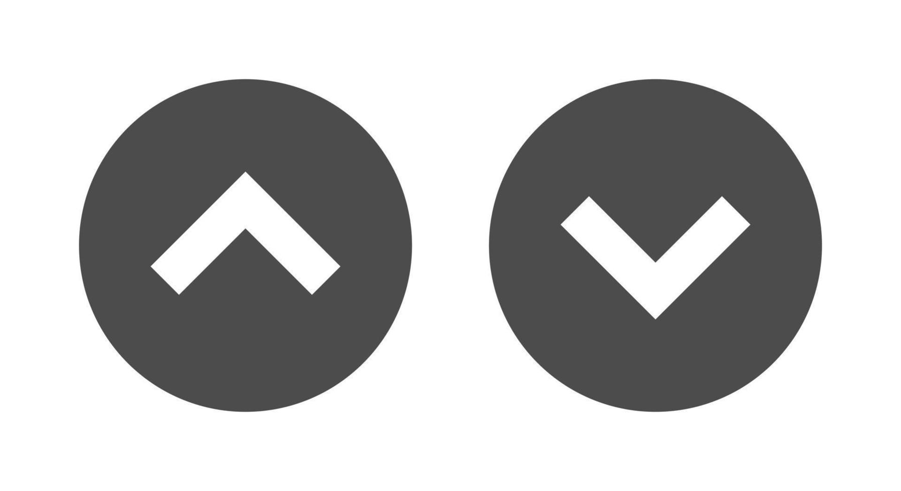 Up and down arrows icon vector isolated on circle background